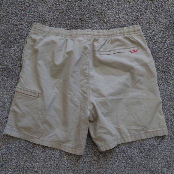Levi's Mens Khaki Stretch Shorts XL Elastic Waistband Beach Resortwear - Picture 5 of 5
